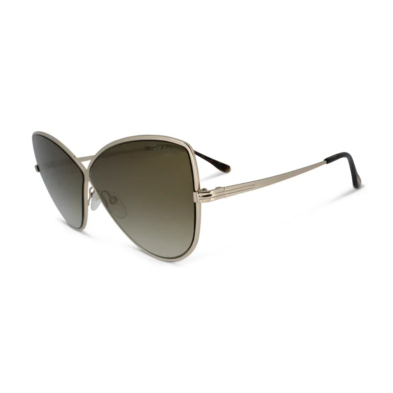 Tom Ford Elise Rose Gold Cat Eye Sunglasses 02 TF569 28G (No Case)