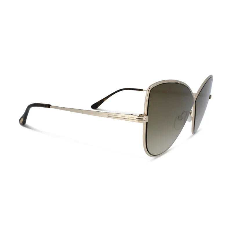 Tom Ford Elise Rose Gold Cat Eye Sunglasses 02 TF569 28G (No Case)