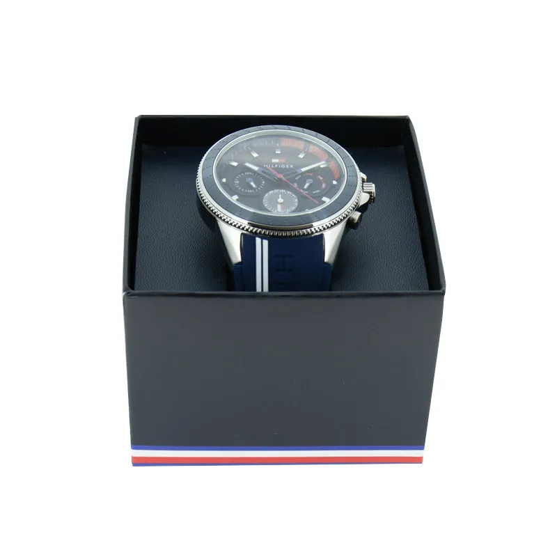Tommy Hilfiger Men's Watch Blue Rubber Strap Aiden 1791859