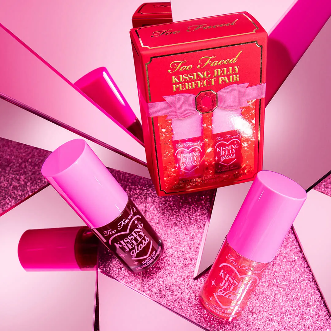 Too Faced Kissing Jelly Lip Oil Gloss: Perfect Pair Set (bubblegum  black cherry)