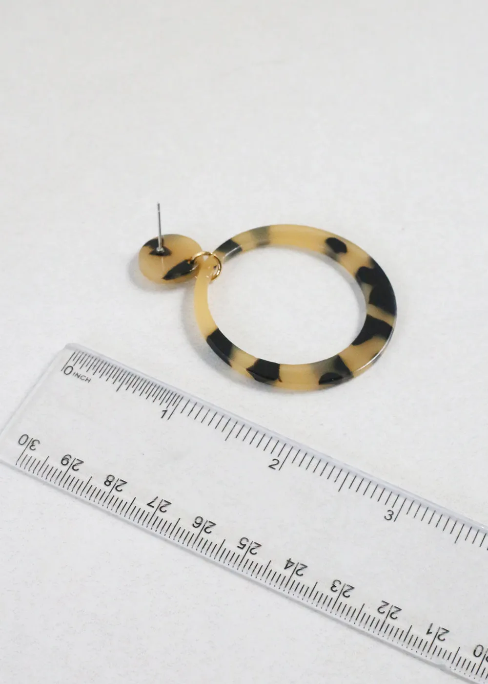 Trendy Marbled Resin Hoop Earrings