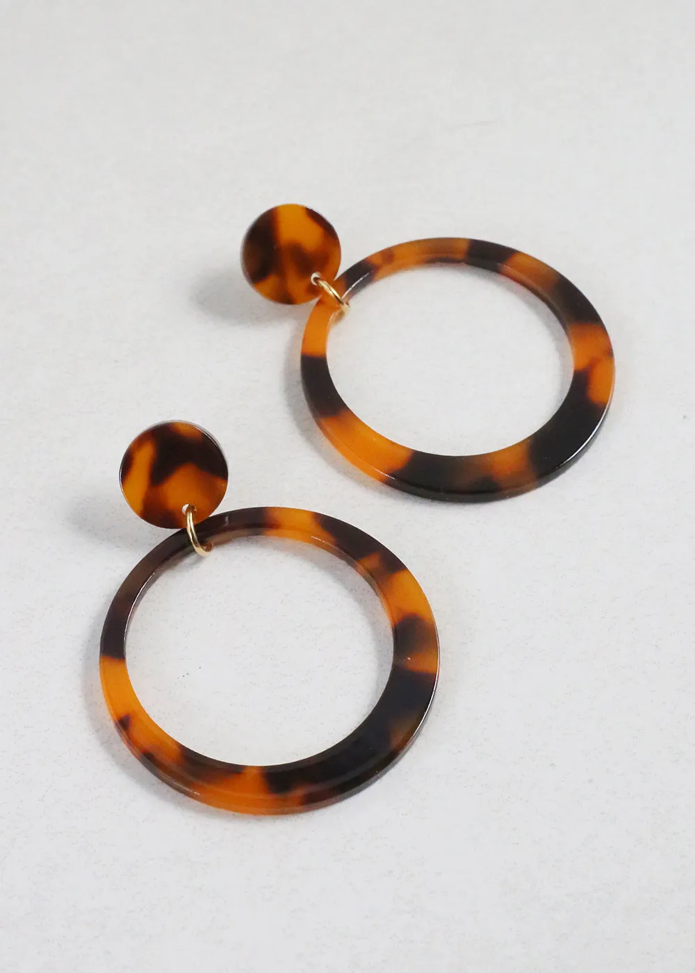 Trendy Marbled Resin Hoop Earrings