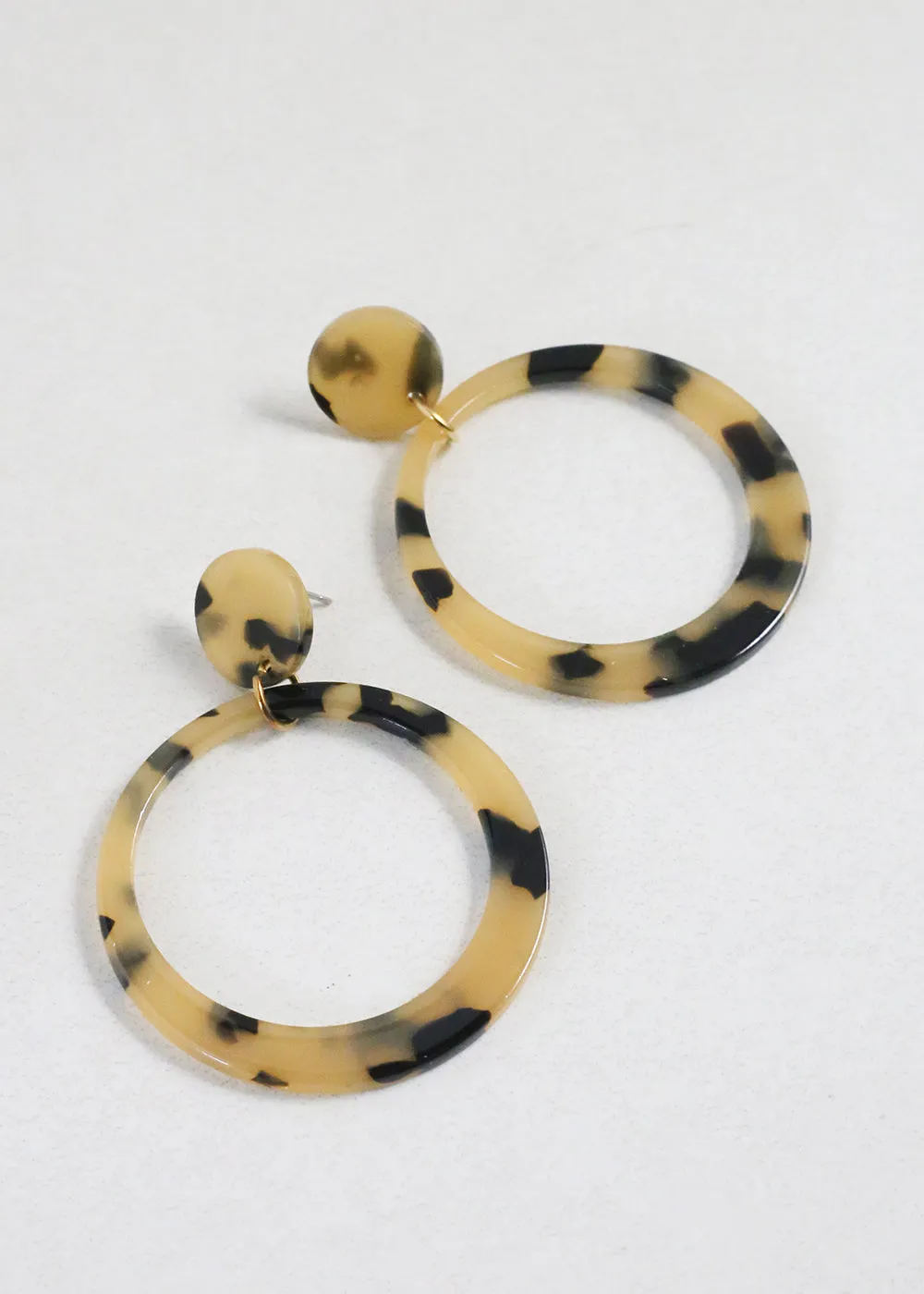 Trendy Marbled Resin Hoop Earrings