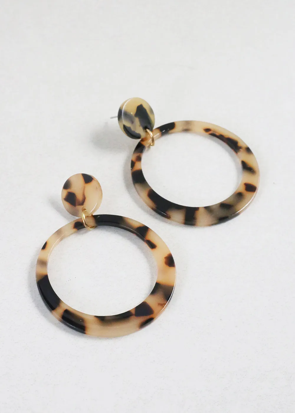 Trendy Marbled Resin Hoop Earrings