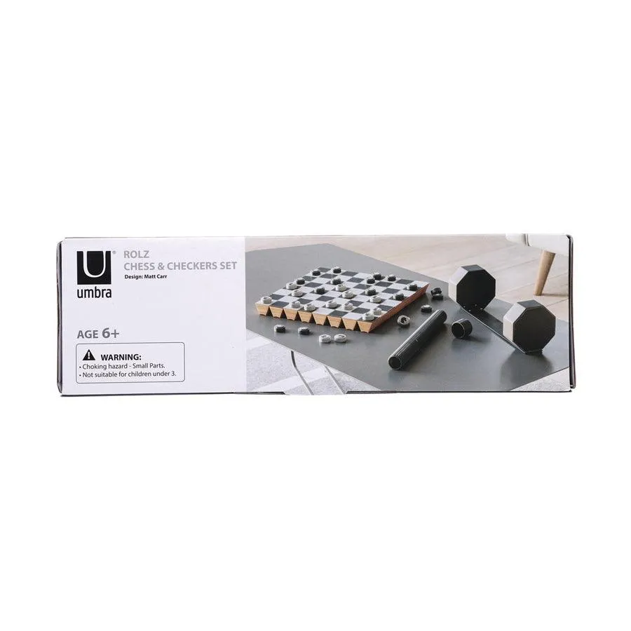 UMBRA Rolz Chess/Checkers Set Black