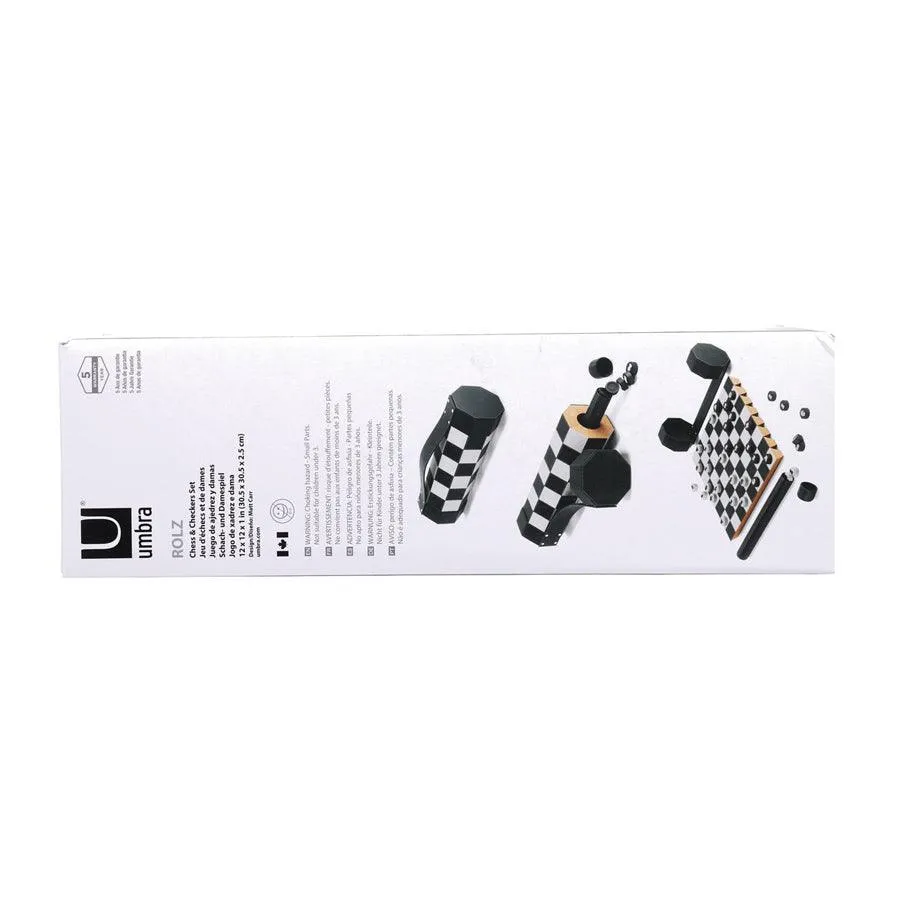 UMBRA Rolz Chess/Checkers Set Black
