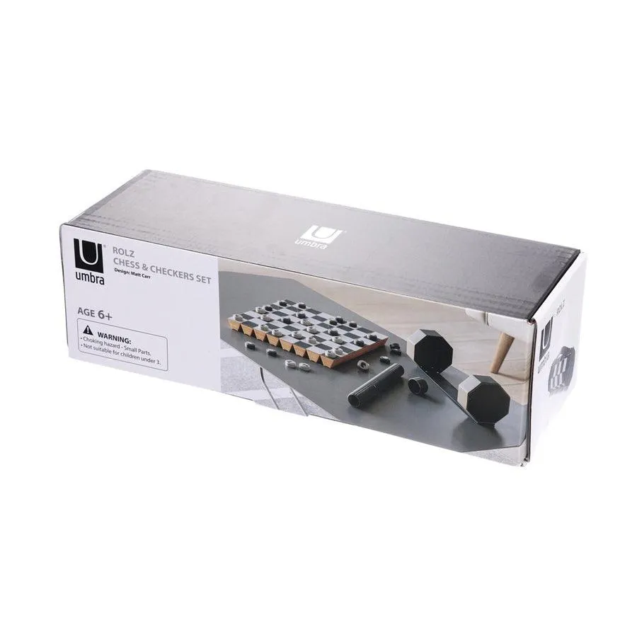 UMBRA Rolz Chess/Checkers Set Black