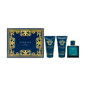 Versace Eros Gift Set 50ml EDT & Shower Gel & Aftershave (Blemished Box)