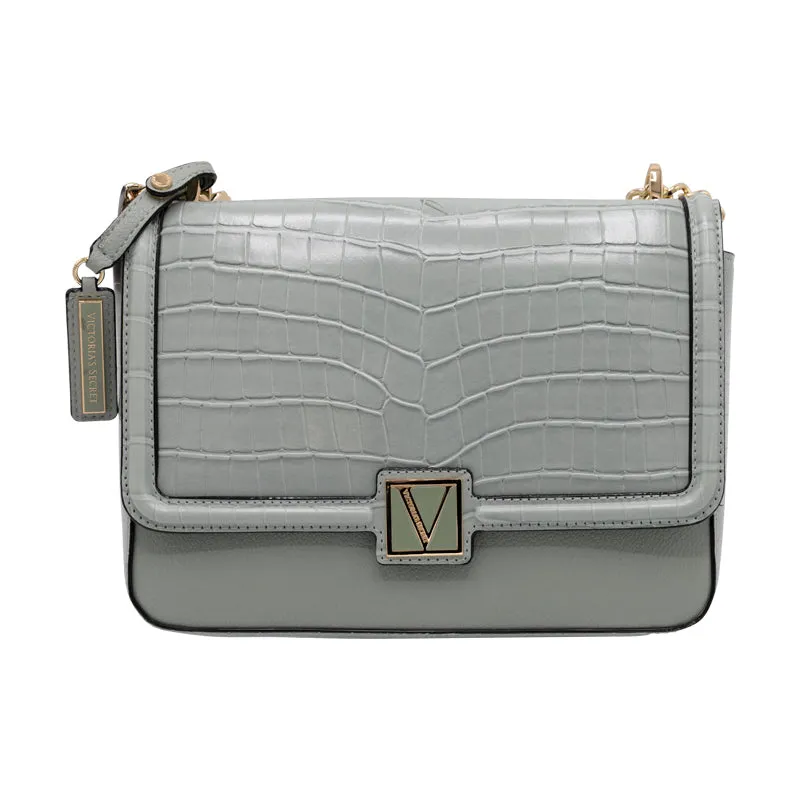 Victoria's Secret Palm Croc Green Crossbody Bag