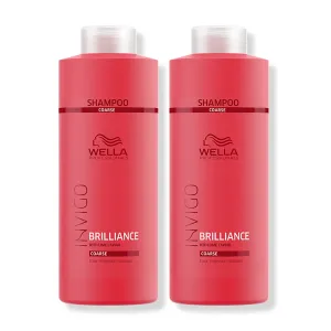 Wella Invigo Brilliance Shampoo and Conditioner - Coarse Colored Hair Liter Duo ($76.80 Value)