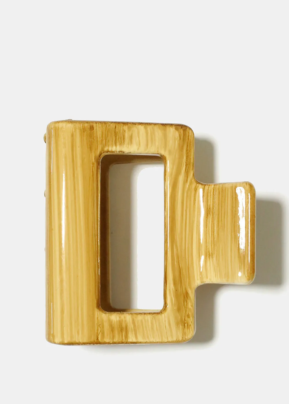 Wood Style Rectangle Hair Claw