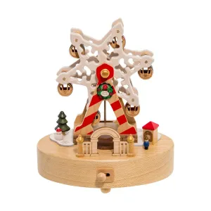 WOODERFUL LIFE Music Go Round X'mas Ferris Wheel Snowfk